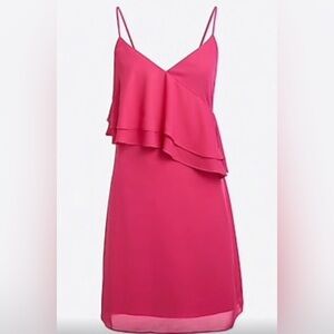 J.Crew Ruffle Front Cami Dress In Wild Berry